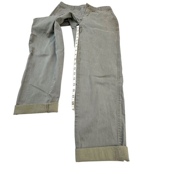 Liverpool Los Angeles Olive Green Boyfriend Cut Soft Khaki Pants Cuffed Ankle - Picture 8 of 16